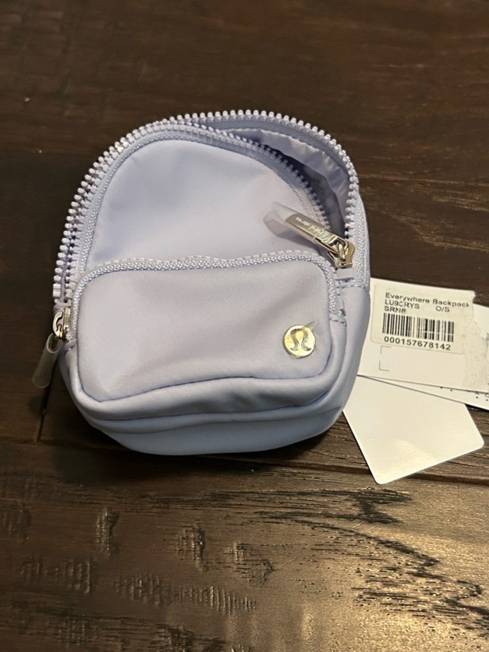 lululemon athletica small lavender pouch with silver logo